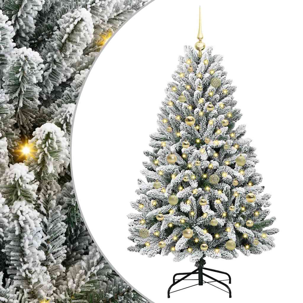 Albero di Natale Artificiale-Albero Natalizio con 150 LED Verde e Bianco 150 cm 345284