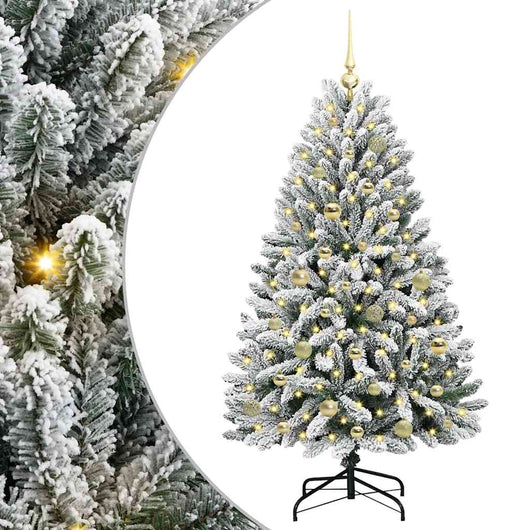 Albero di Natale artificiale Verde e Bianco 150 cm 3395743