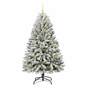 Albero di Natale Artificiale-Albero Natalizio con 150 LED Verde e Bianco 150 cm 345284
