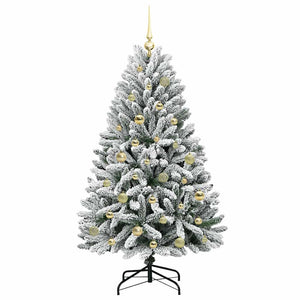 Albero di Natale artificiale Verde e Bianco 150 cm 3395743
