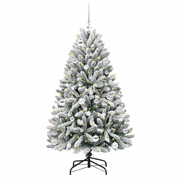 Albero di Natale Artificiale-Albero Natalizio con 150 LED Verde e Bianco 150 cm 595191