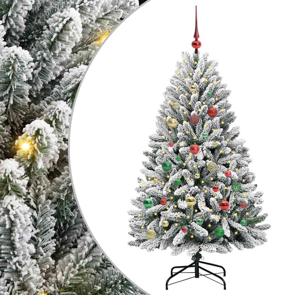 Albero di Natale Artificiale-Albero Natalizio con 150 LED Verde e Bianco 150 cm 753415