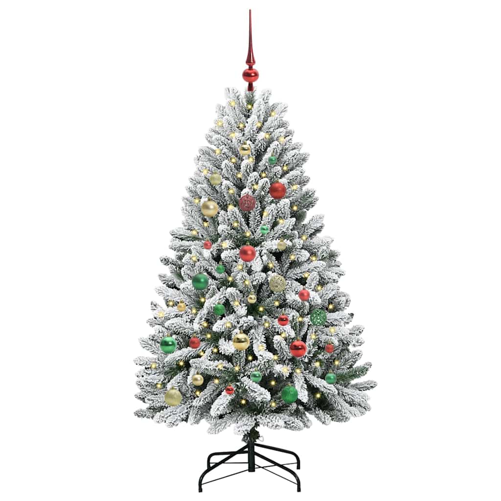 Albero di Natale Artificiale-Albero Natalizio con 150 LED Verde e Bianco 150 cm 753415