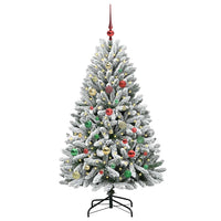 Albero di Natale Artificiale-Albero Natalizio con 150 LED Verde e Bianco 150 cm 753415