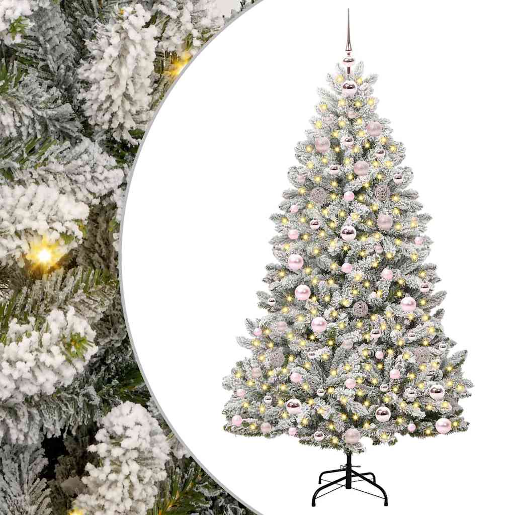 Albero di Natale Artificiale-Albero Natalizio con 300 LED Verde e Bianco 180 cm 135904