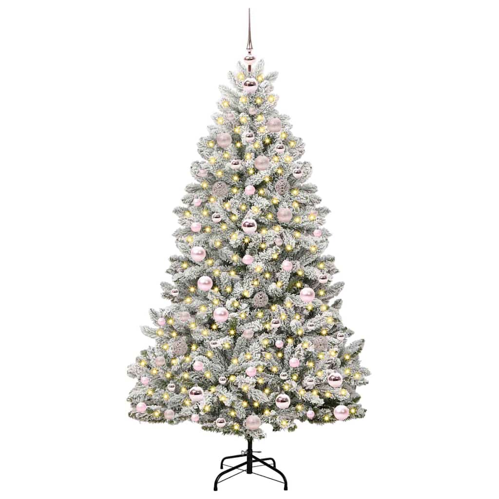 Albero di Natale Artificiale-Albero Natalizio con 300 LED Verde e Bianco 180 cm 135904