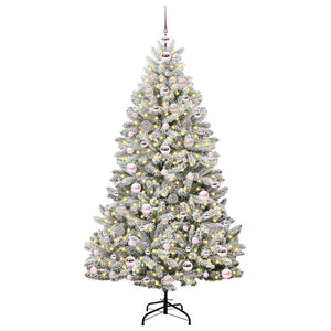 Albero di Natale Artificiale-Albero Natalizio con 300 LED Verde e Bianco 180 cm 135904