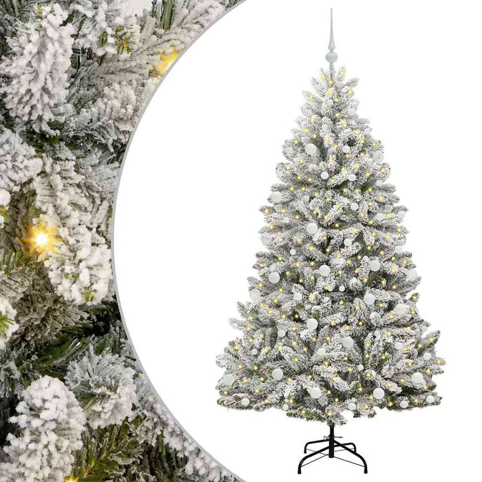 Albero di Natale Artificiale-Albero Natalizio con 300 LED Verde e Bianco 180 cm 848105