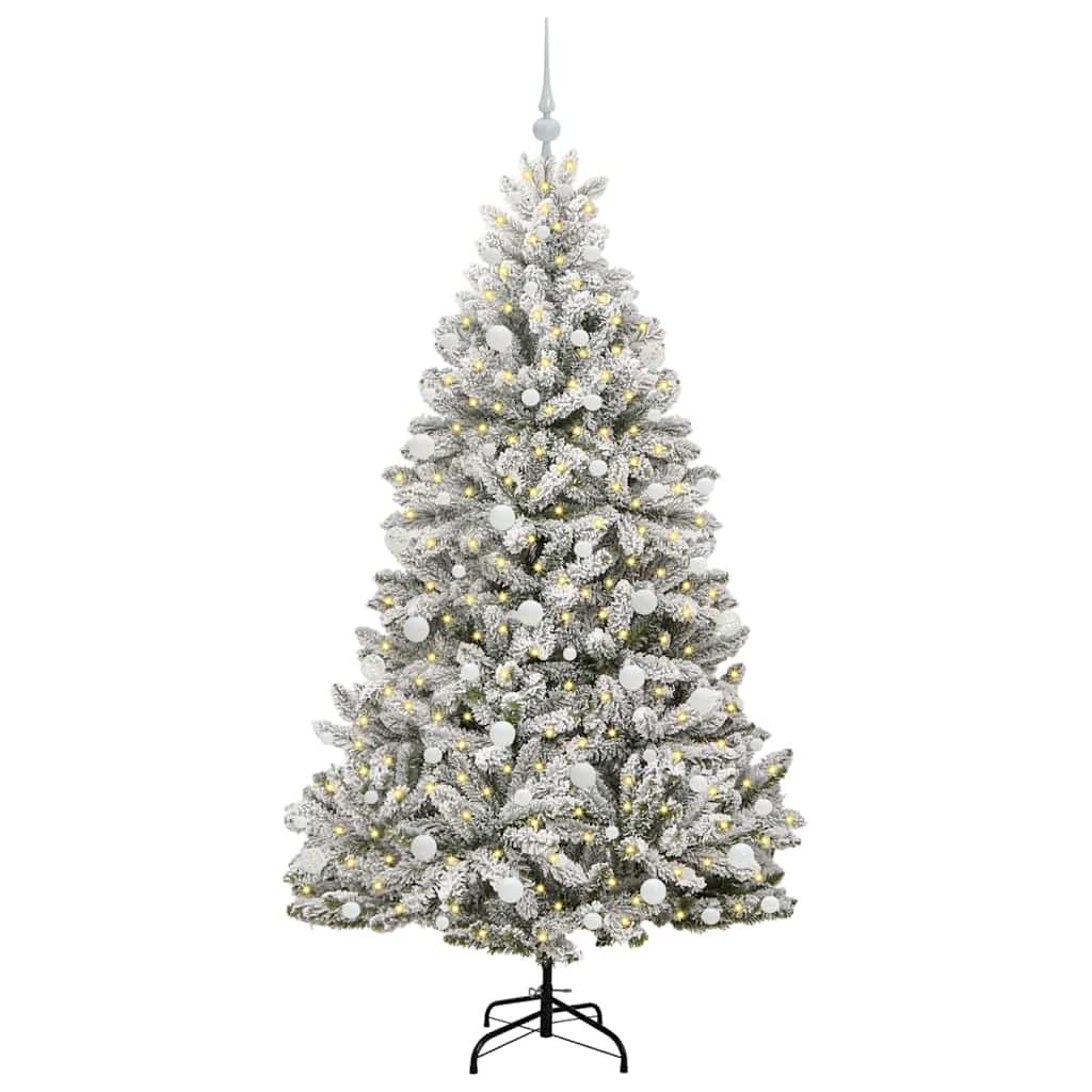 Albero di Natale Artificiale-Albero Natalizio con 300 LED Verde e Bianco 180 cm 848105