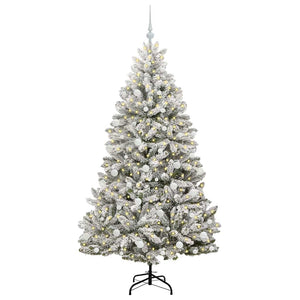 Albero di Natale Artificiale-Albero Natalizio con 300 LED Verde e Bianco 180 cm 848105