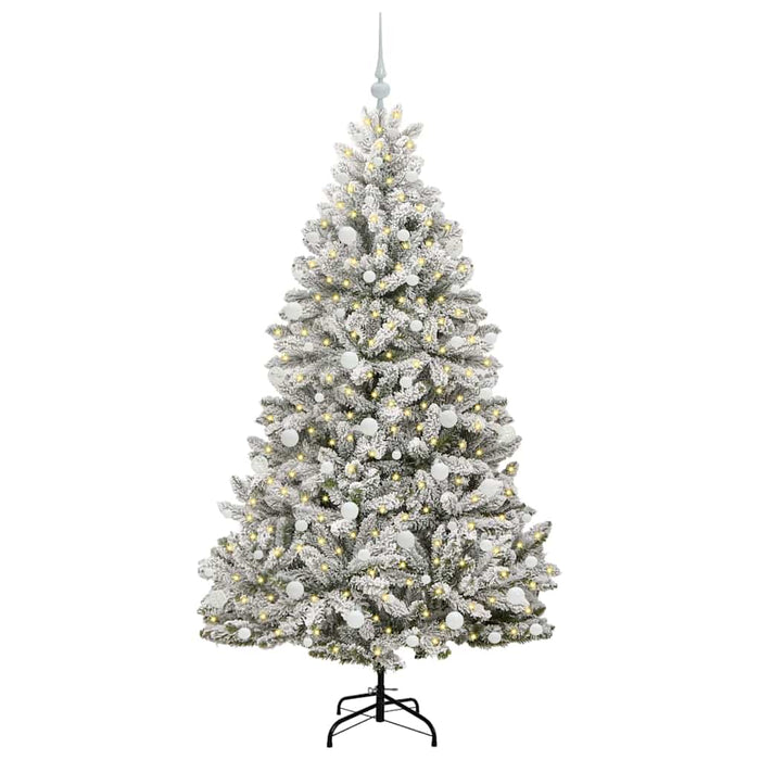 Albero di Natale Artificiale-Albero Natalizio con 300 LED Verde e Bianco 180 cm 848105