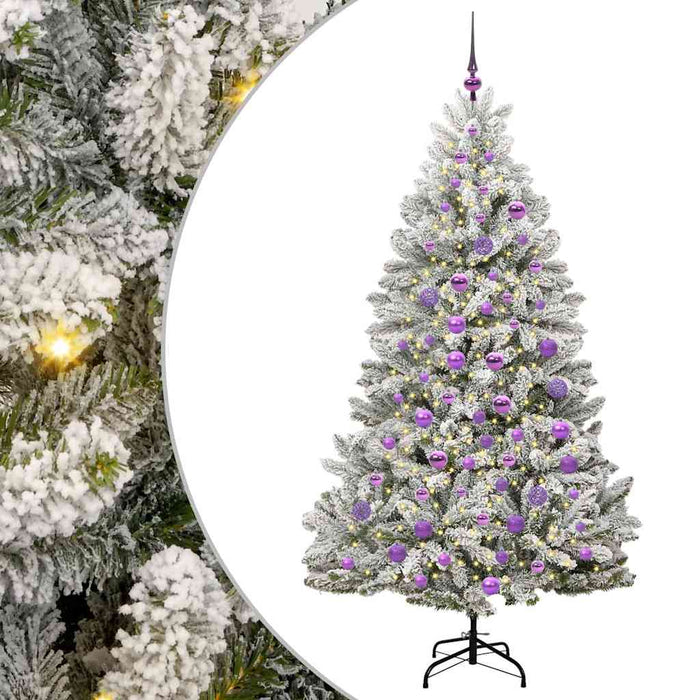 Albero di Natale Artificiale-Albero Natalizio con 300 LED Verde e Bianco 180 cm 449627