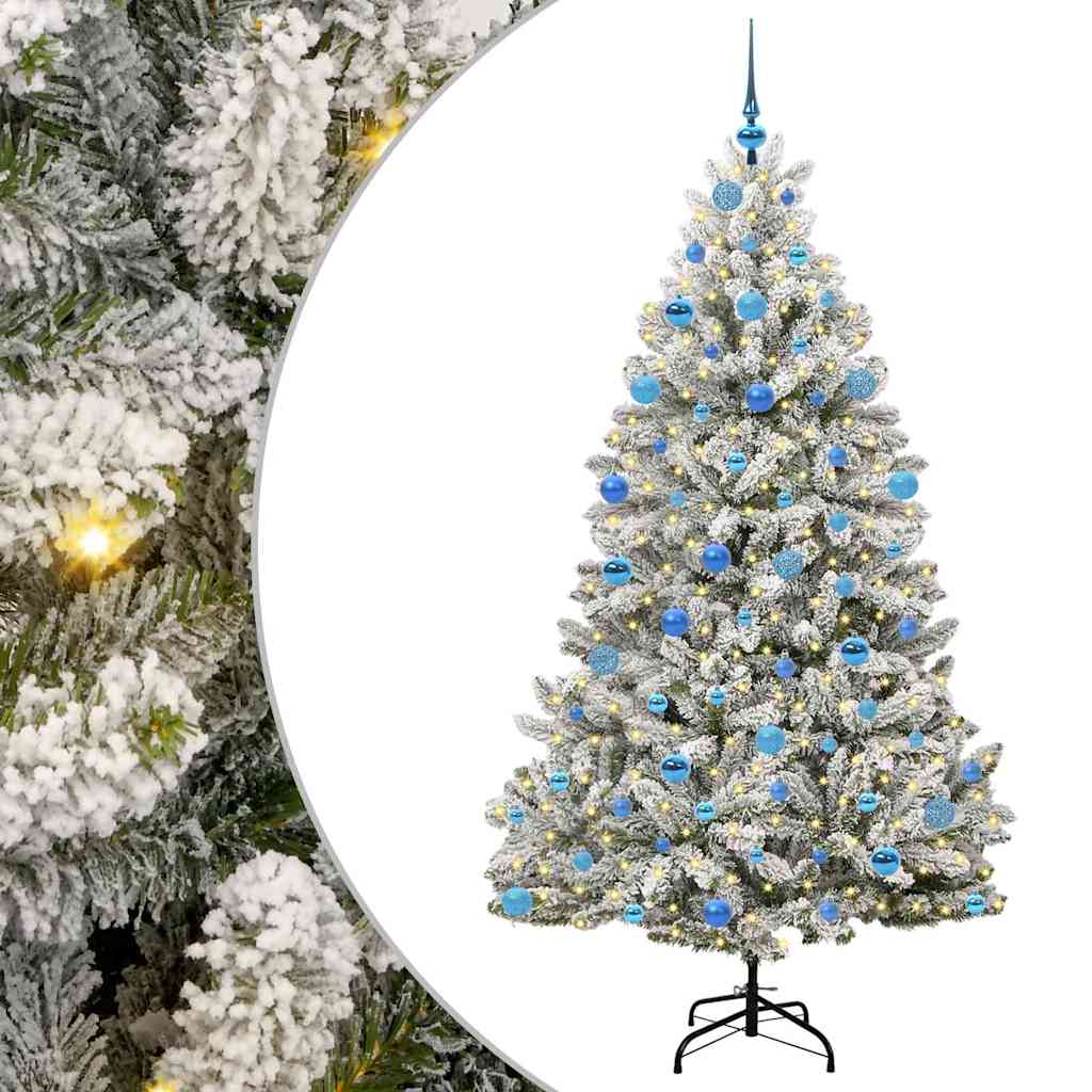 Albero di Natale Artificiale-Albero Natalizio con 300 LED Verde e Bianco 180 cm 676572