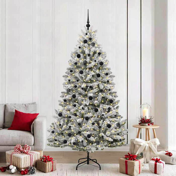 Albero di Natale artificiale Verde e Bianco 210 cm 3395758