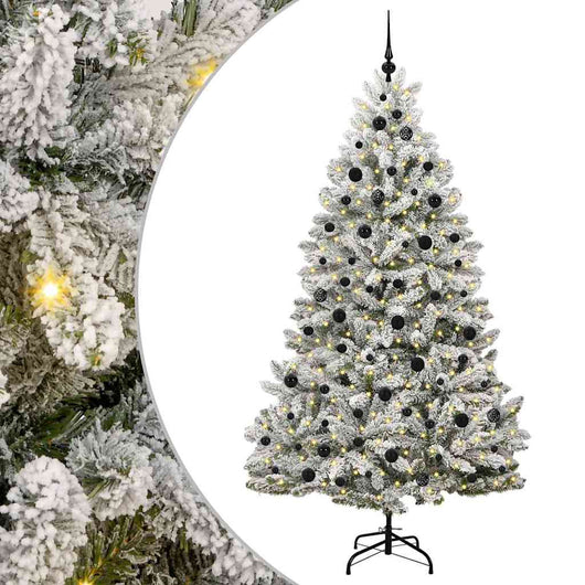 Albero di Natale Artificiale-Albero Natalizio con 300 LED Verde e Bianco 210 cm 713300