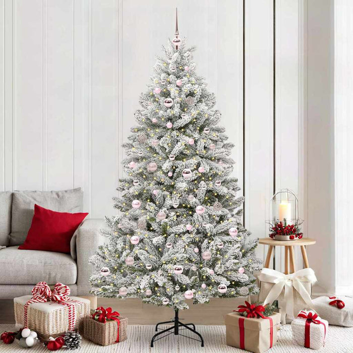 Albero di Natale artificiale Verde e Bianco 210 cm 3395759