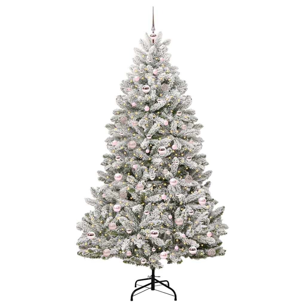 Albero di Natale Artificiale-Albero Natalizio con 300 LED Verde e Bianco 210 cm 493793