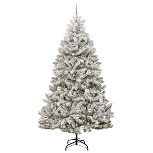 Albero di Natale Artificiale-Albero Natalizio con 300 LED Verde e Bianco 210 cm 493793