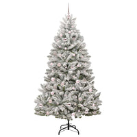Albero di Natale artificiale Verde e Bianco 210 cm 3395759