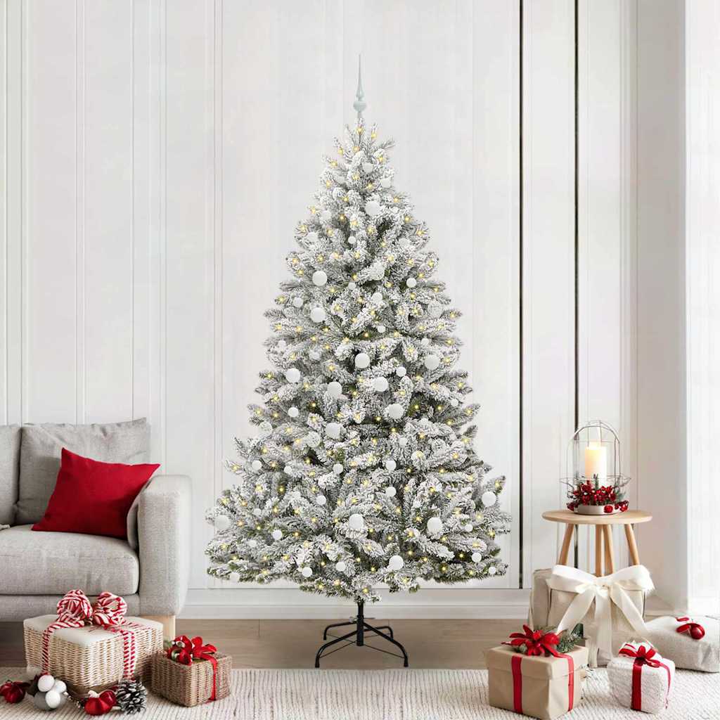 Albero di Natale artificiale Verde e Bianco 210 cm 3395760
