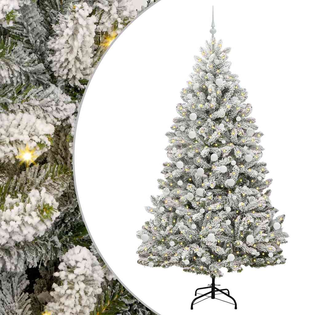 Albero di Natale Artificiale-Albero Natalizio con 300 LED Verde e Bianco 210 cm 601309