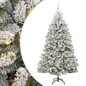 Albero di Natale Artificiale-Albero Natalizio con 300 LED Verde e Bianco 210 cm 601309