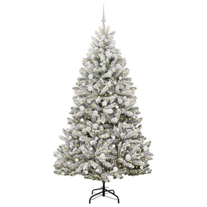 Albero di Natale Artificiale-Albero Natalizio con 300 LED Verde e Bianco 210 cm 601309