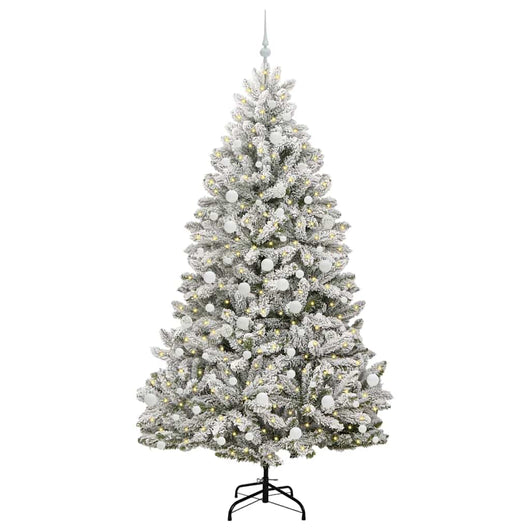 Albero di Natale Artificiale-Albero Natalizio con 300 LED Verde e Bianco 210 cm 601309