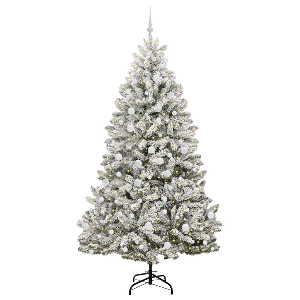 Albero di Natale artificiale Verde e Bianco 210 cm 3395760