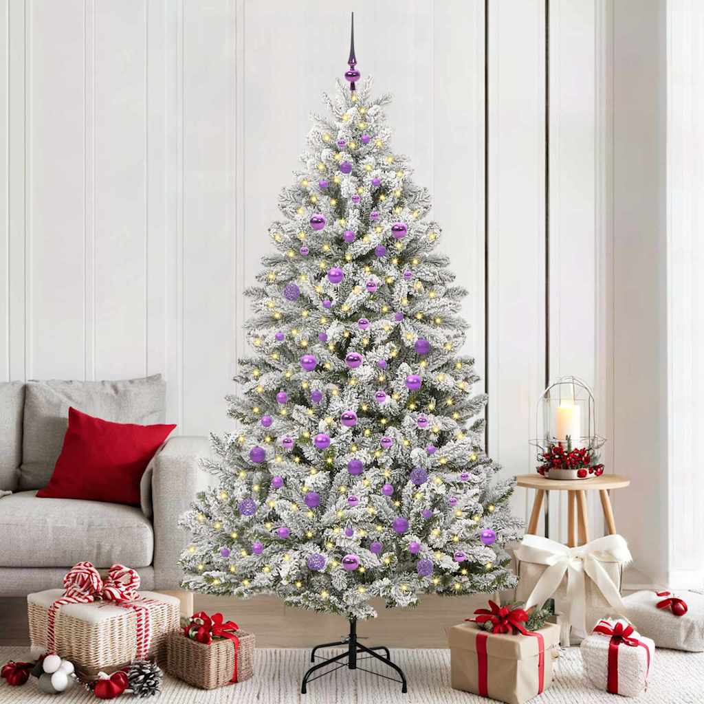 Albero di Natale artificiale Verde e Bianco 210 cm 3395763