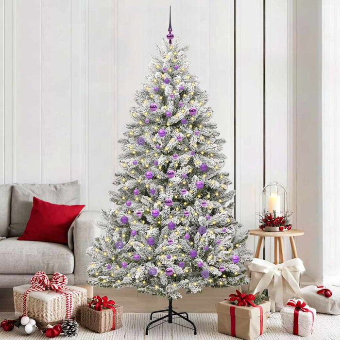 Albero di Natale artificiale Verde e Bianco 210 cm 3395763