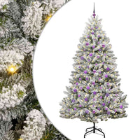 Albero di Natale Artificiale-Albero Natalizio con 300 LED Verde e Bianco 210 cm 874595