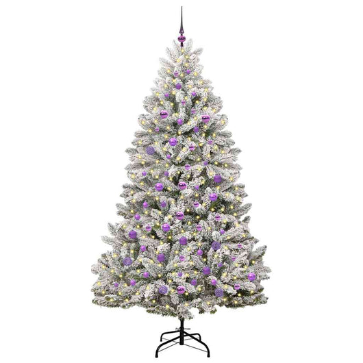 Albero di Natale Artificiale-Albero Natalizio con 300 LED Verde e Bianco 210 cm 874595