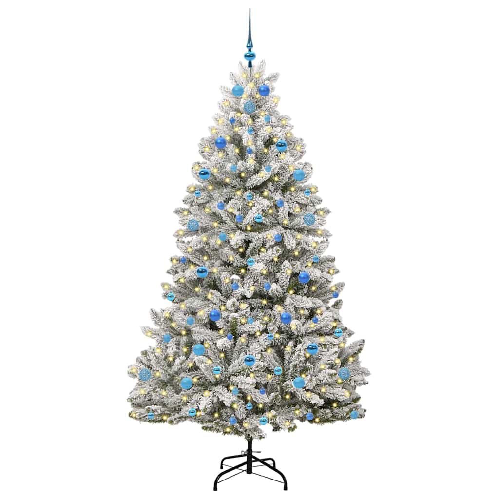 Albero di Natale Artificiale-Albero Natalizio con 300 LED Verde e Bianco 210 cm 181379