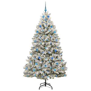 Albero di Natale Artificiale-Albero Natalizio con 300 LED Verde e Bianco 210 cm 181379