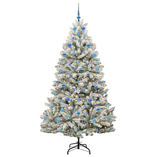 Albero di Natale Artificiale-Albero Natalizio con 300 LED Verde e Bianco 210 cm 181379