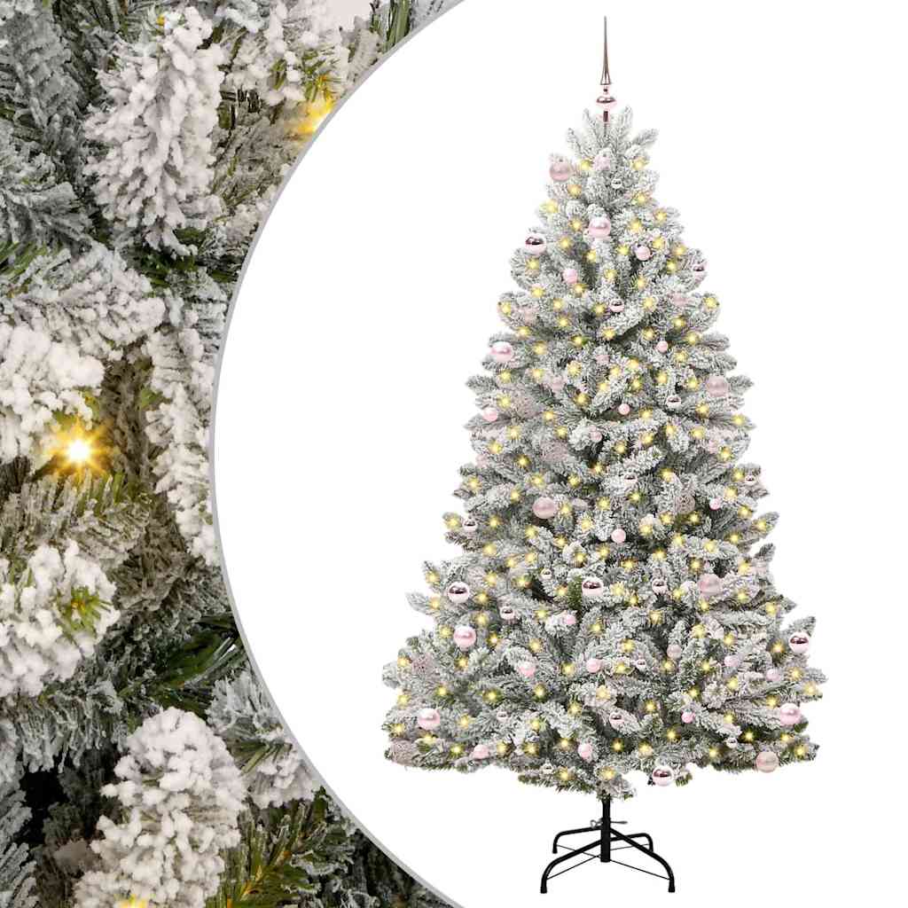 Albero di Natale Artificiale-Albero Natalizio con 300 LED Verde e Bianco 240 cm 553786