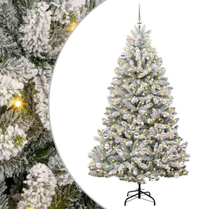Albero di Natale Artificiale-Albero Natalizio con 300 LED Verde e Bianco 240 cm 553786