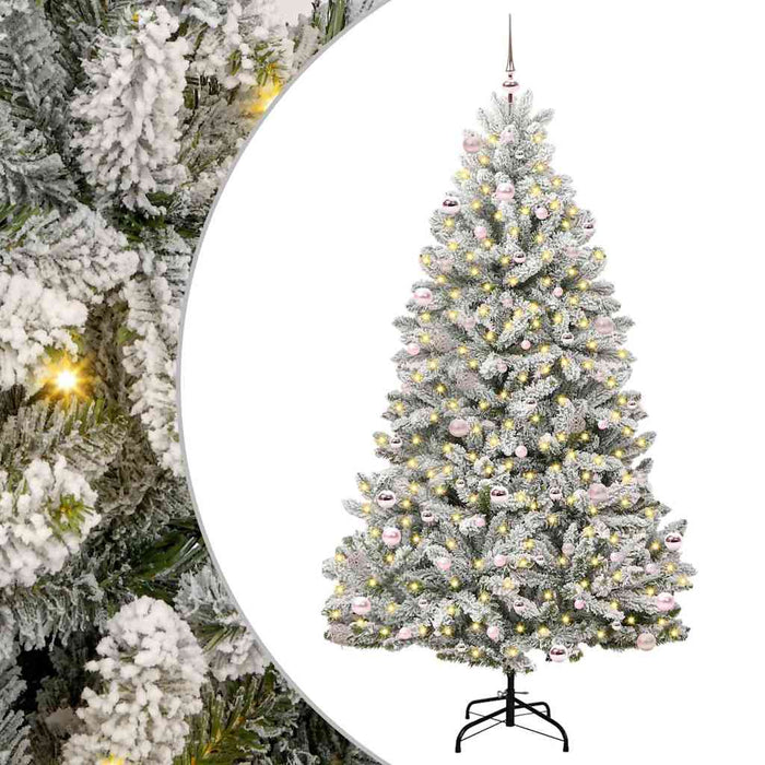 Albero di Natale Artificiale-Albero Natalizio con 300 LED Verde e Bianco 240 cm 553786