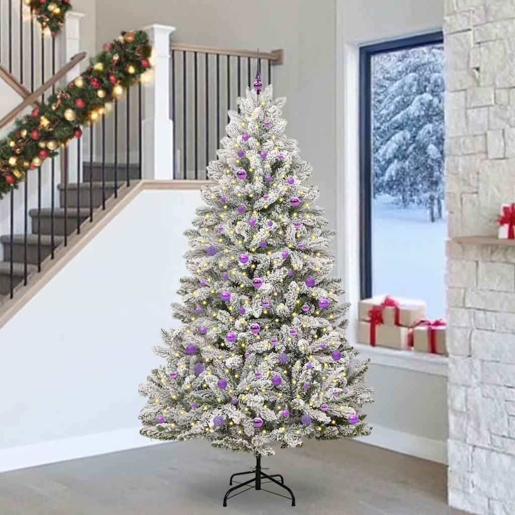 Albero di Natale artificiale Verde e Bianco 240 cm 3395772