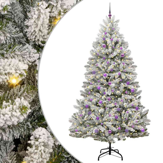 Albero di Natale Artificiale-Albero Natalizio con 300 LED Verde e Bianco 240 cm 364315