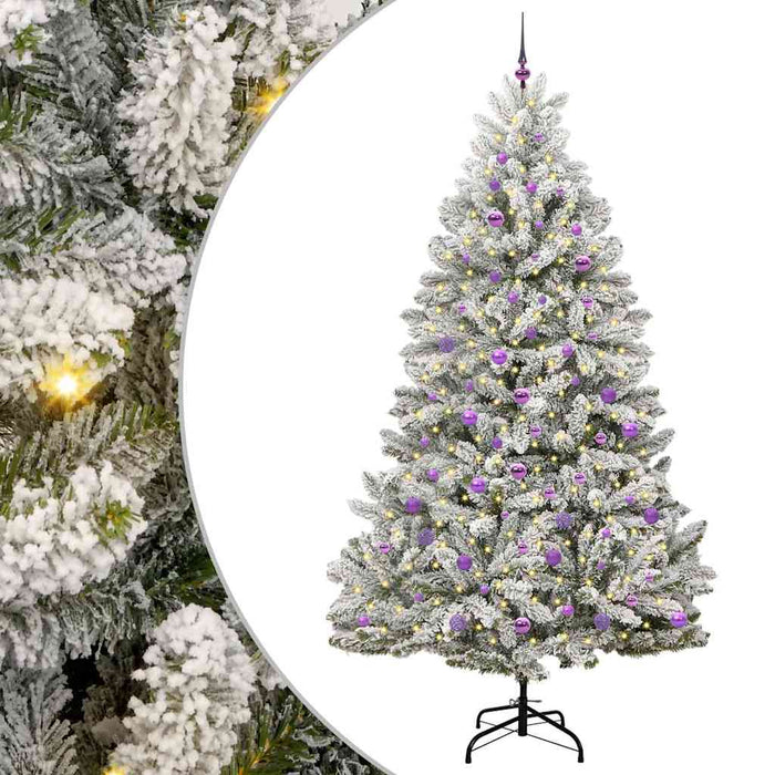Albero di Natale Artificiale-Albero Natalizio con 300 LED Verde e Bianco 240 cm 364315