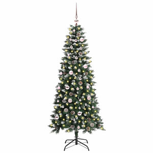 Albero di Natale Artificiale-Albero Natalizio con 150 LED Verde 150 cm 133367