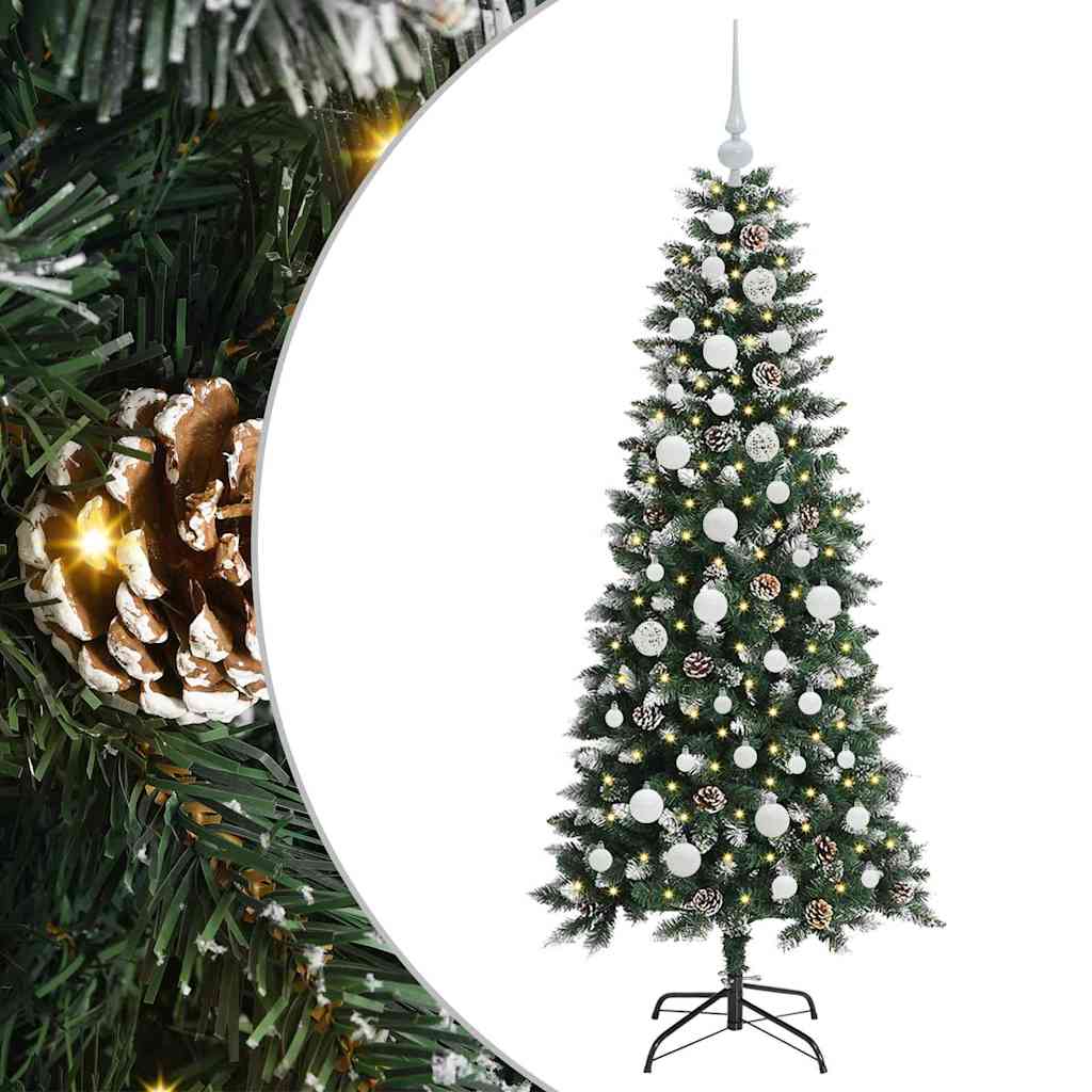 Albero di Natale Artificiale-Albero Natalizio con 150 LED Verde 150 cm 267531