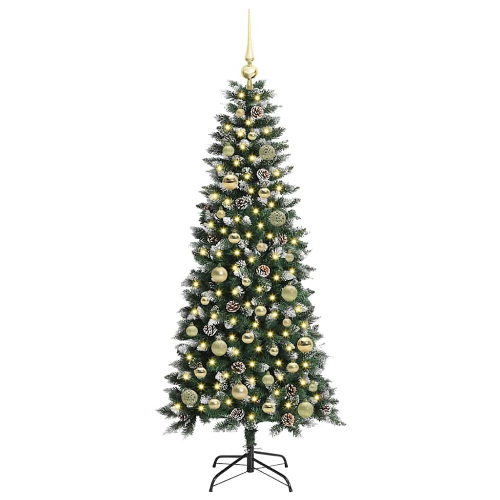 Albero di Natale Artificiale-Albero Natalizio con 150 LED Verde 150 cm 396755