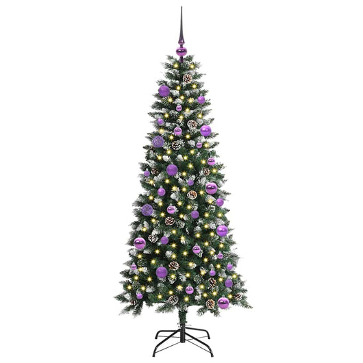 Albero di Natale Artificiale-Albero Natalizio con 150 LED Verde 150 cm 357056