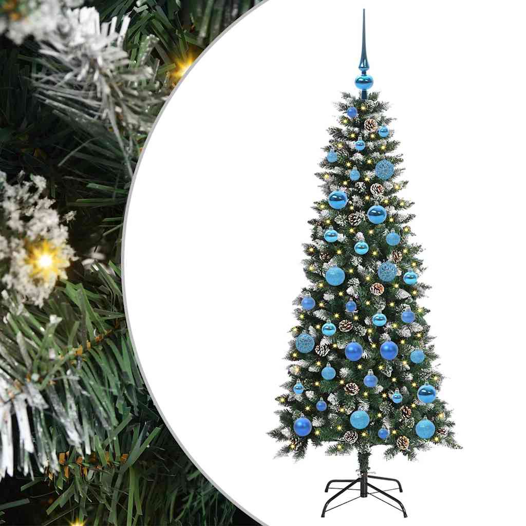 Albero di Natale Artificiale-Albero Natalizio con 150 LED Verde 150 cm 398744