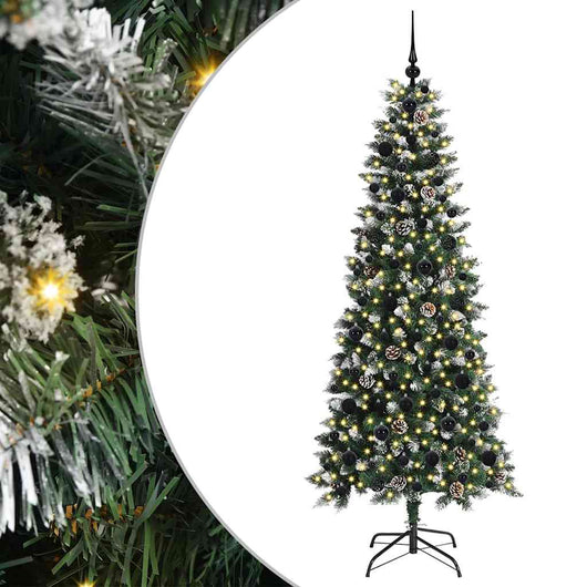 Albero di Natale Artificiale-Albero Natalizio con 300 LED Verde 180 cm 474285