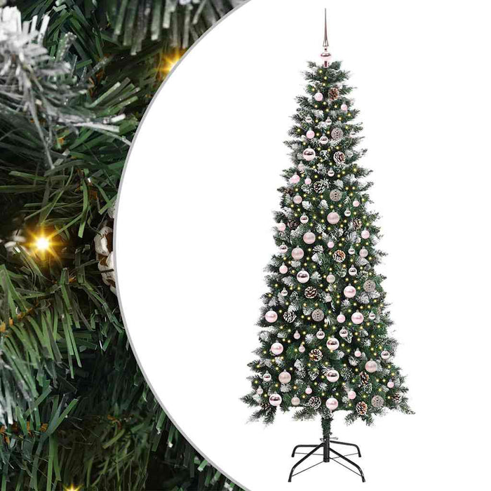 Albero di Natale Artificiale-Albero Natalizio con 300 LED Verde 210 cm 936880