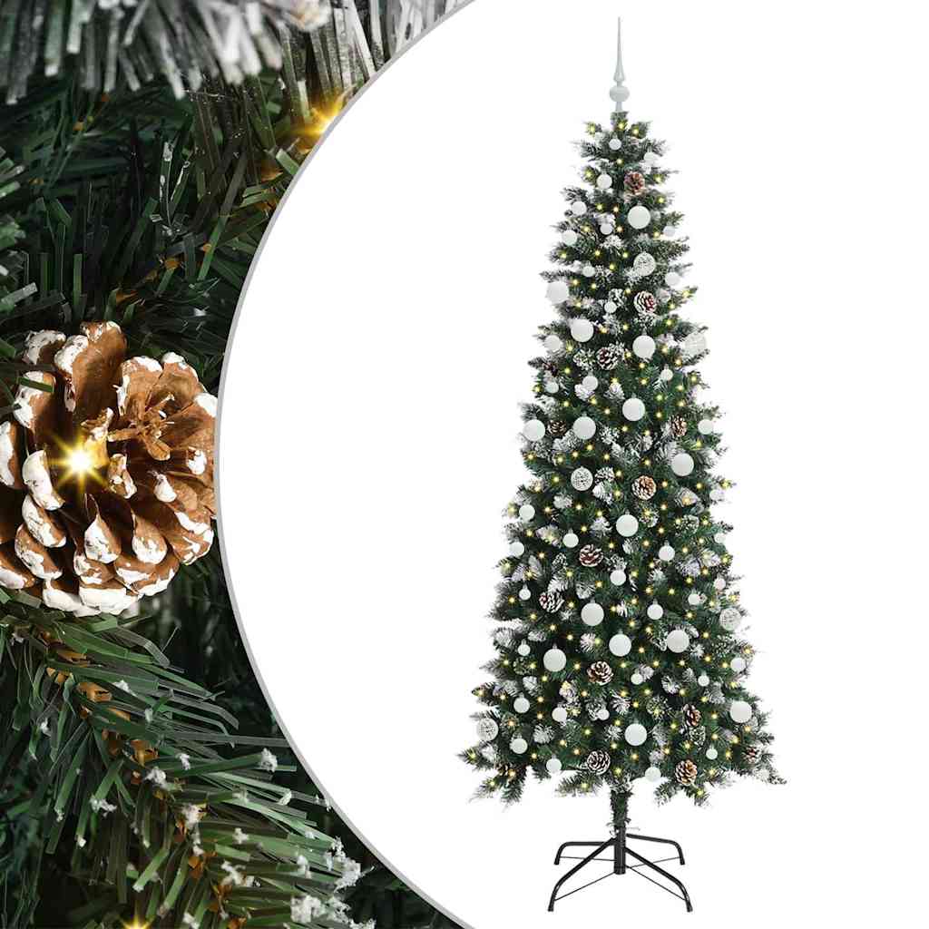 Albero di Natale Artificiale-Albero Natalizio con 300 LED Verde 210 cm 723164